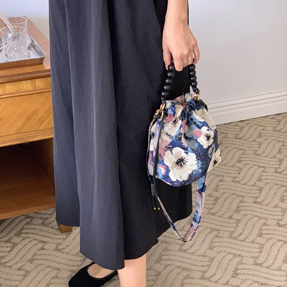 デニムアネモネ3Wayウッドボール巾着バッグ