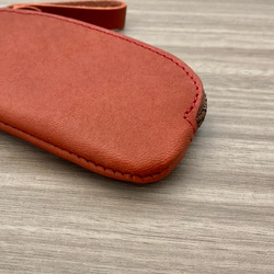 コインケース　シングルパース　本革　オレンジ 5枚目の画像