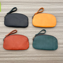 コインケース　シングルパース　本革　オレンジ 6枚目の画像