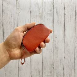 コインケース　シングルパース　本革　赤 1枚目の画像