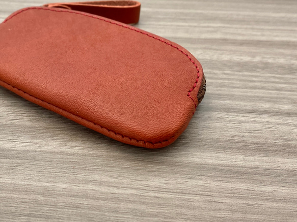 コインケース　シングルパース　本革　赤 5枚目の画像