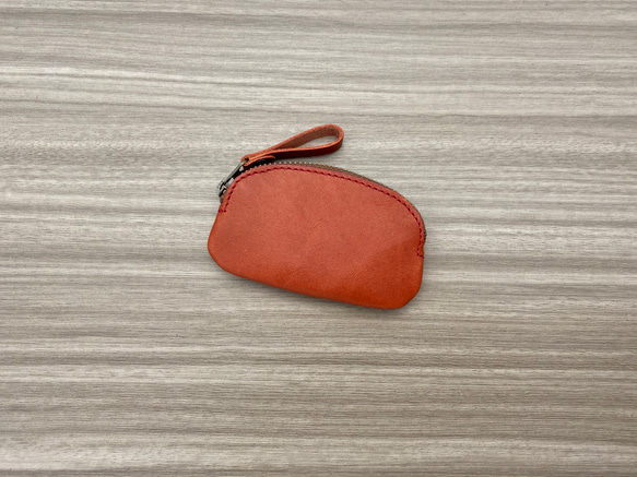 コインケース　シングルパース　本革　赤 2枚目の画像