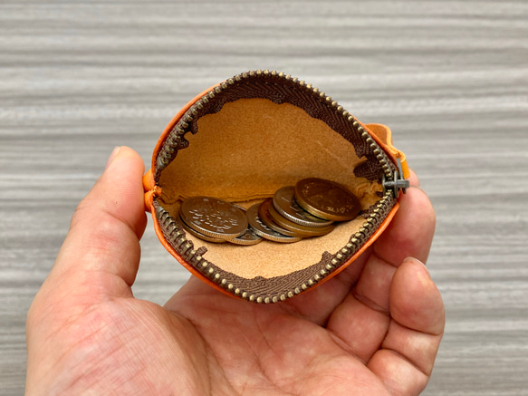 コインケース　シングルパース　本革　赤 3枚目の画像