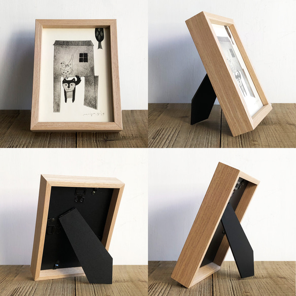 紙版画作品「おかえり」フレーム入 4枚目の画像