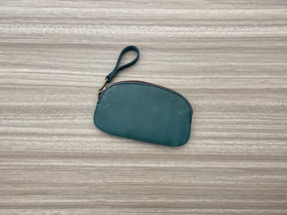 コインケース　シングルパース　本革　インディゴ 2枚目の画像