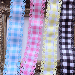 推し活♡ゆめかわりぼん♡パール♡赤フリルサテン♡キッズリボン