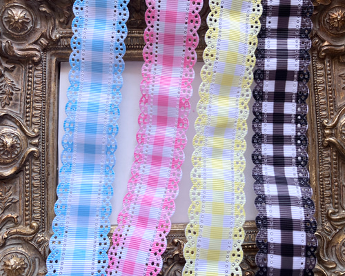 送料無料♡新作♡【1m×4色セット♡幅30mm】切り抜きレース♡グログラン 