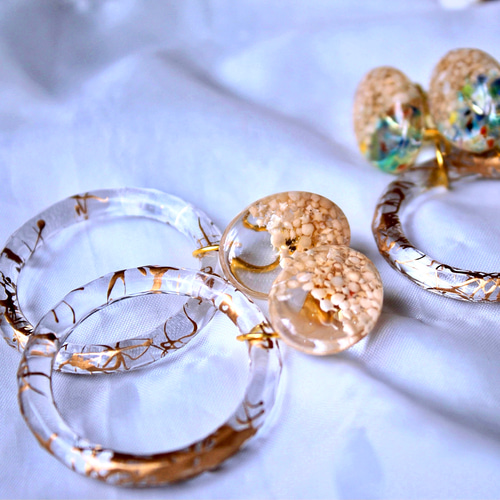 さざなみ】宮古島から届いた星の砂 2wayピアス/イヤリング ピアス