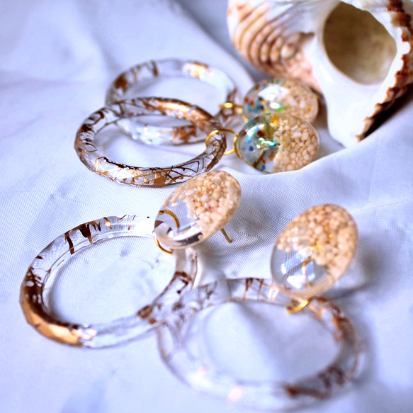 さざなみ】宮古島から届いた星の砂 2wayピアス/イヤリング ピアス