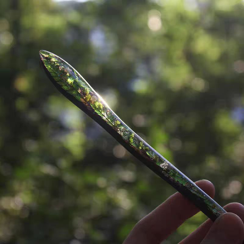 ハンドメイド かんざし 森 手作り 木簪 紫檀 樹脂 マジェステ 和装髪飾り ヘアアクセサリー 恋人 誕生日 周年記念