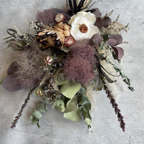 SALE ¥5000→¥4500 スモークツリースワッグ ドライフラワー ギフト