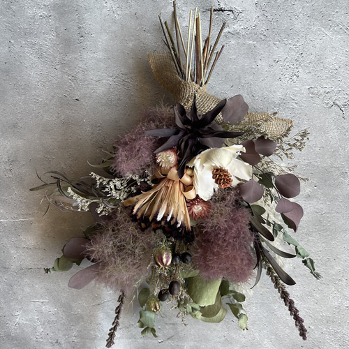 専用＊アーティチョーク&スモークツリー　ドライフラワースワッグ 専用＊アーティチョーク&スモークツリー ドライフラワースワッグ