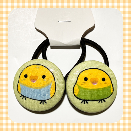 確認　ヘアゴム ヘアリボン ツインテール　1233　小鳥　インコ 確認ヘアゴム ヘアリボン ツインテール1233小鳥インコ