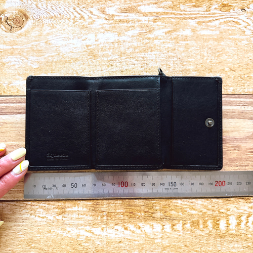 薄くて使いやすいコンパクトな三つ折り財布 ダークブラウン 三つ折り