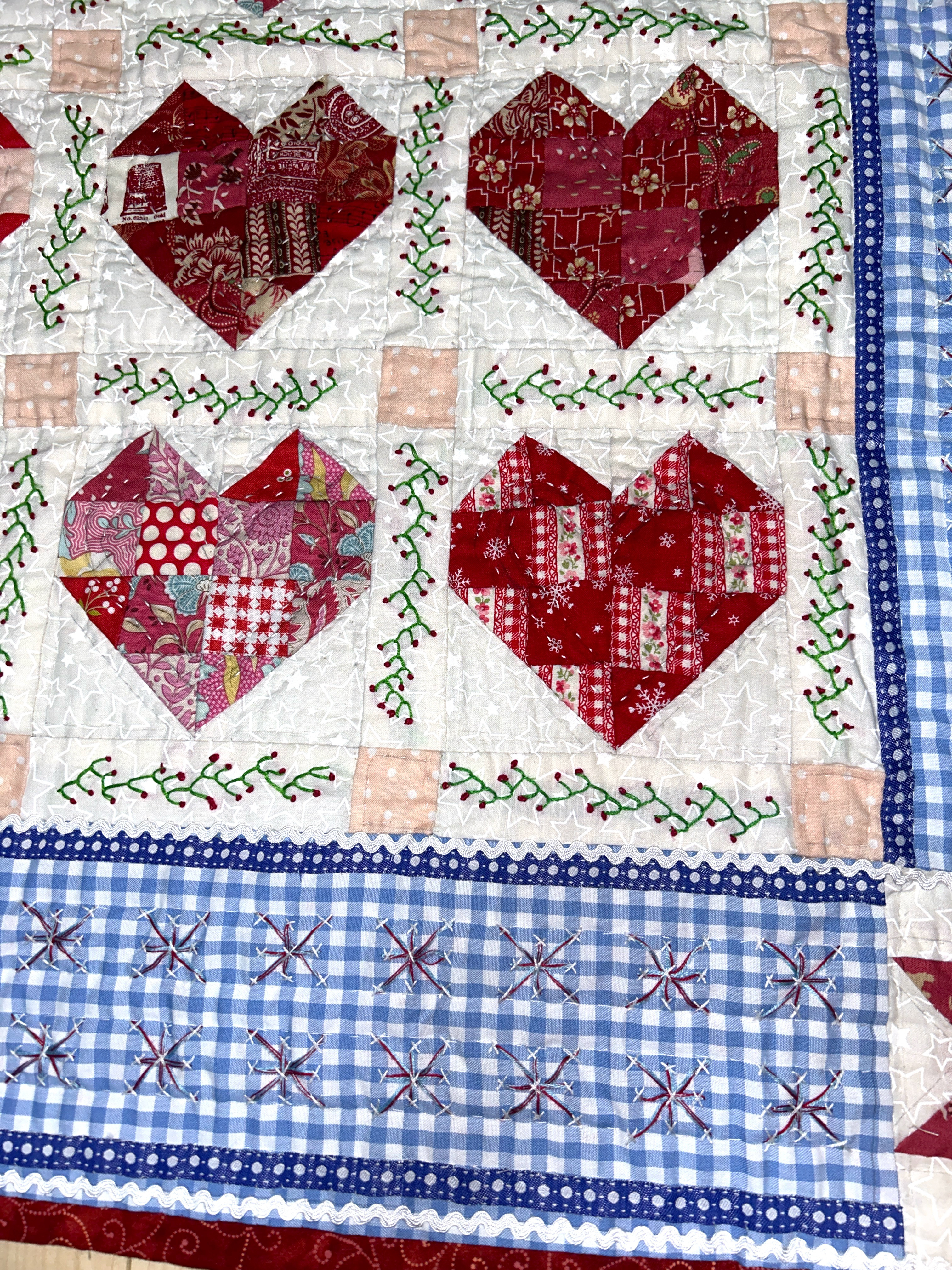 パッチワークキルト　ハーツハート