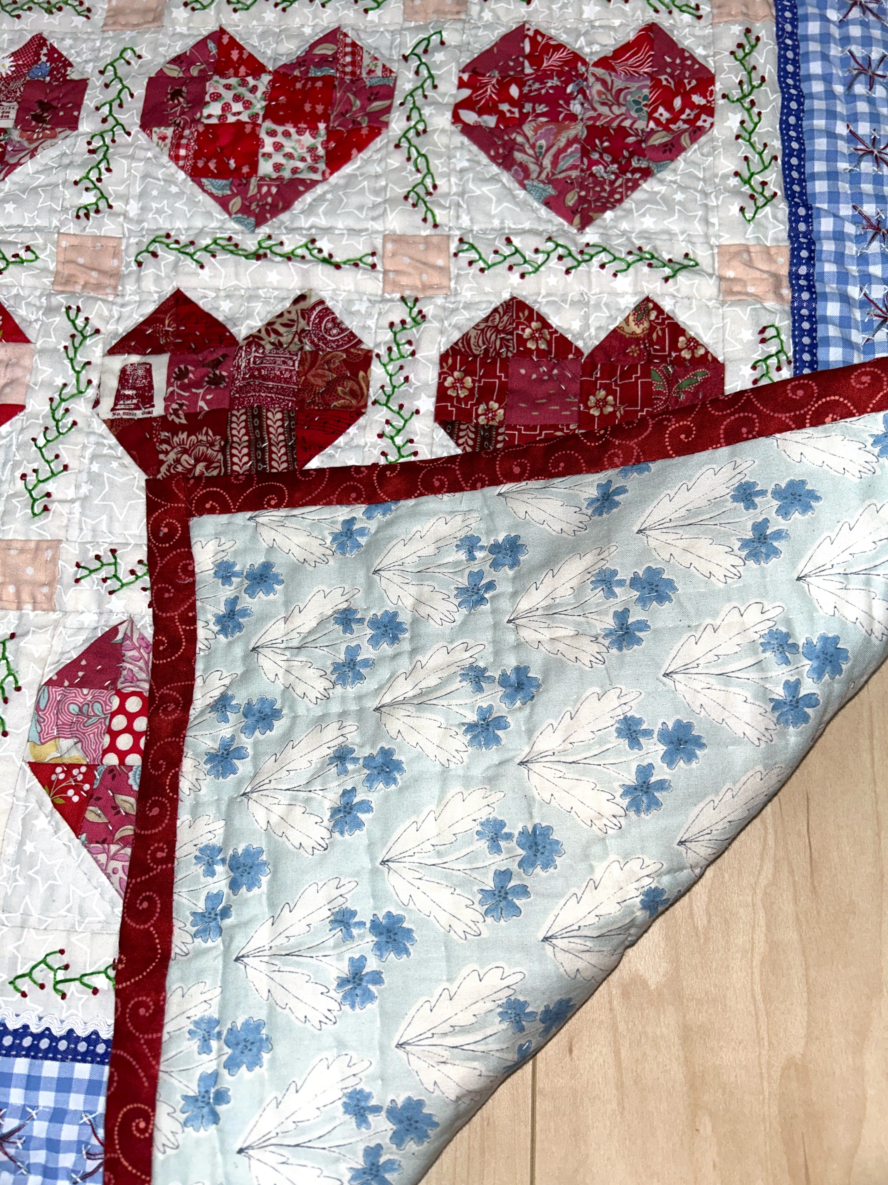 パッチワークキルト　ハーツハート