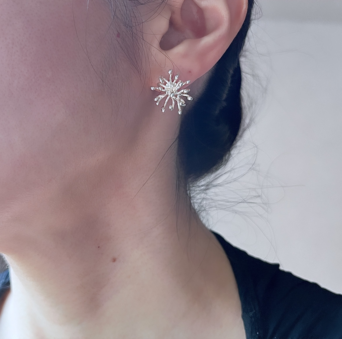 ボタニカルピアス -夜の魔法の森- シルバー925 Botanical Earrings Sterling Silver