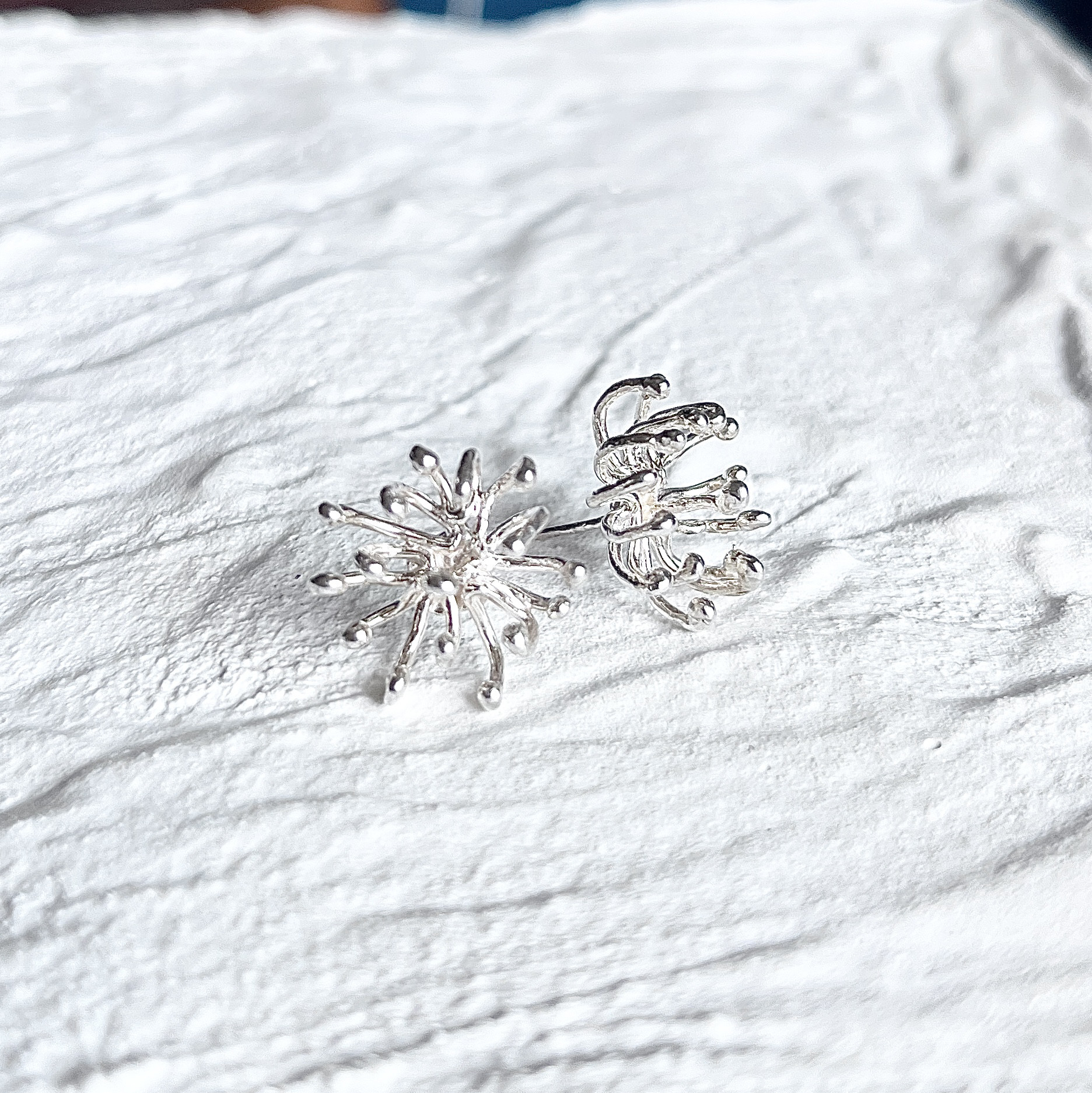 ボタニカルピアス -夜の魔法の森- シルバー925 Botanical Earrings Sterling Silver