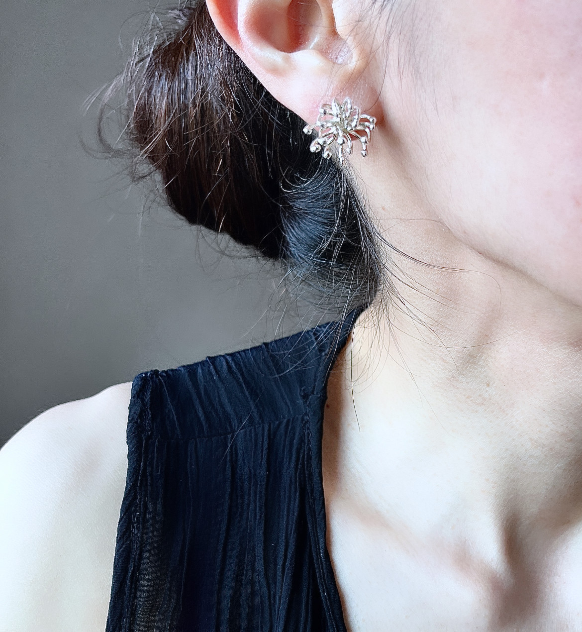 ボタニカルピアス -夜の魔法の森- シルバー925 Botanical Earrings Sterling Silver