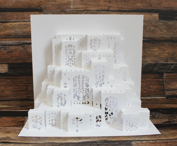 完成品【ポップアップカード】窓の街オルタ 2枚目の画像