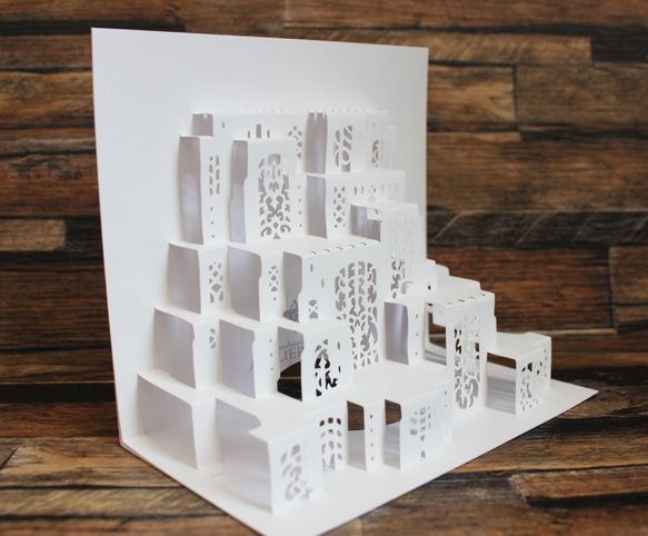 完成品【ポップアップカード】窓の街オルタ 3枚目の画像