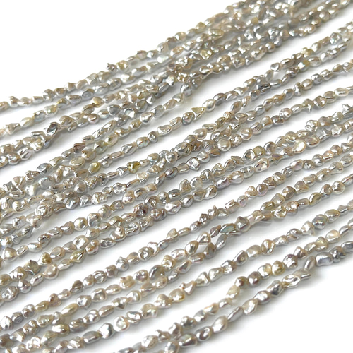 PA159 貴重 艶々 あこや 芥子 ケシ パール 2-2.5mm グレー系 天然 真珠