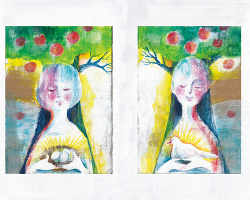 絵画「しずくふたつ 054 輪廻」 絵画 佳矢乃 しずくあつめ會 通販