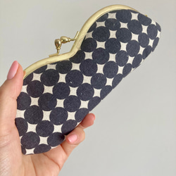 ミナペルホネン ハンドメイド がま口長財布ポーチ パッチワーク パッチワーク ファッション ミナペルホネン ハンドメイド がま口