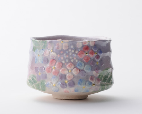 ▪️2024春夏新作　抹茶茶碗　抹茶椀　' 色絵　紫陽花' 京焼　茶道具 ▪️2024春夏新作 抹茶茶碗 抹茶椀 ' 色絵 紫陽花' 京焼 茶道具