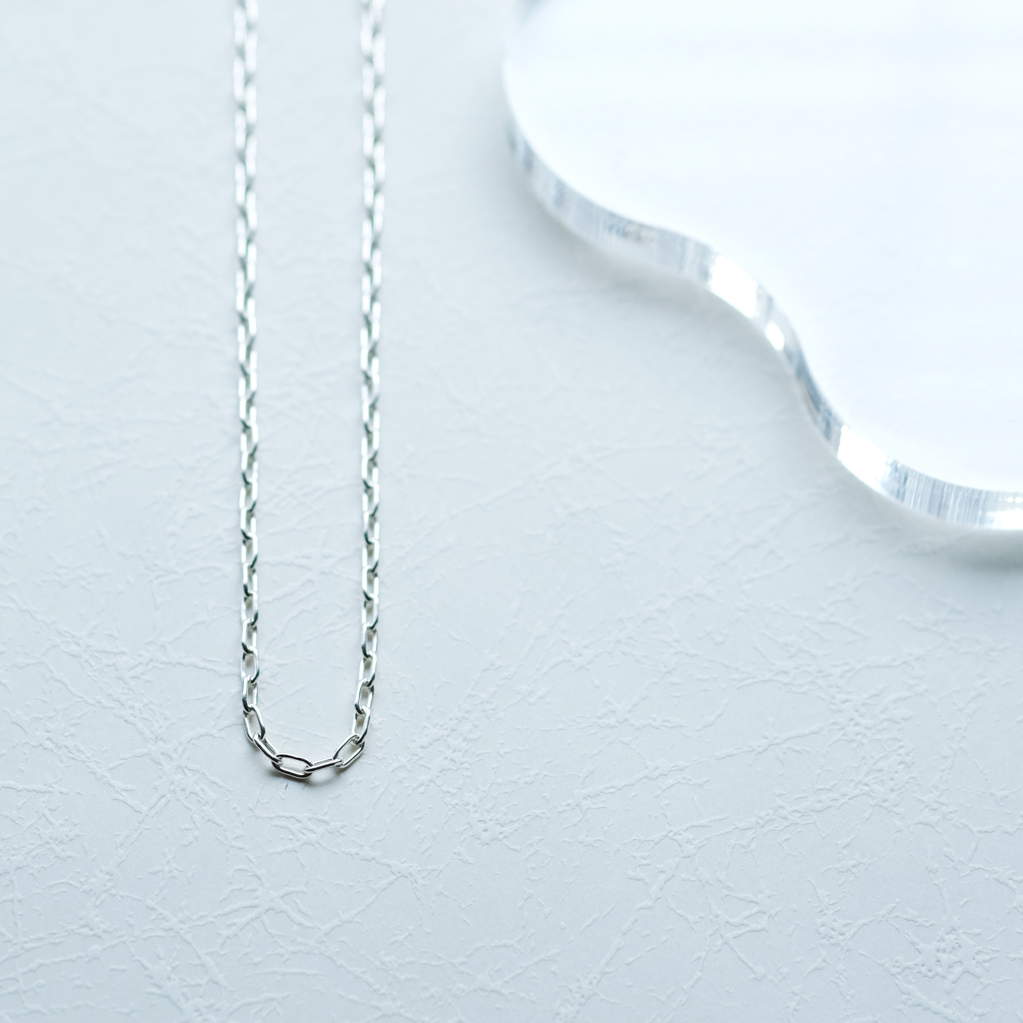 幅2mm スクエア チェーン ネックレス シルバー925