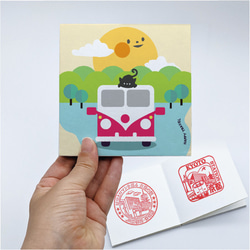 駅スタンプCセット 鉄道駅スタンプ帳 夏旅 // 3冊セット // 収納BOX付き // 蛇腹式