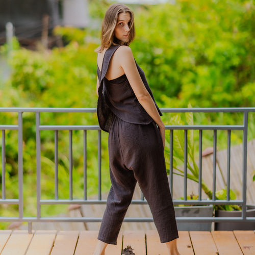 A.F ARTEFACT - Coated Sarouel Cropped Pants / コーティング