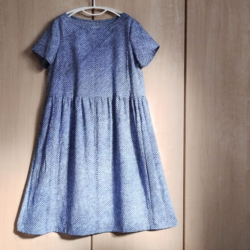 Sさま専用　エコ実　絞り浴衣リメイク　女の子ワンピース 和洋折衷 有松絞り浴衣 リメイク ワンピース ドレス夏帯サッシュ