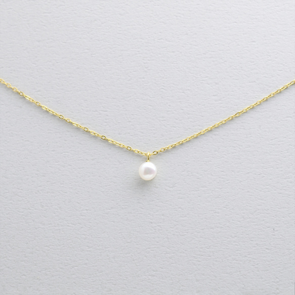 隨時佩戴！淡水珍珠單鑽項鍊，醫用級不鏽鋼錶帶，白色，精緻，單色 第3張的照片