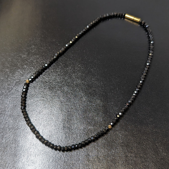 アンドループ typeプライド3 ネックレス ブラックスピネル K18ゴールド使用 スポーツネックレス ギフト 京海堂 2枚目の画像