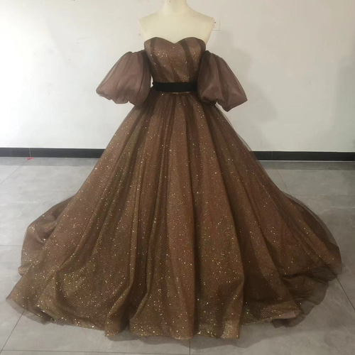 送料無料！おしゃれ上級者に人気！ キラキラチュール カラードレス  