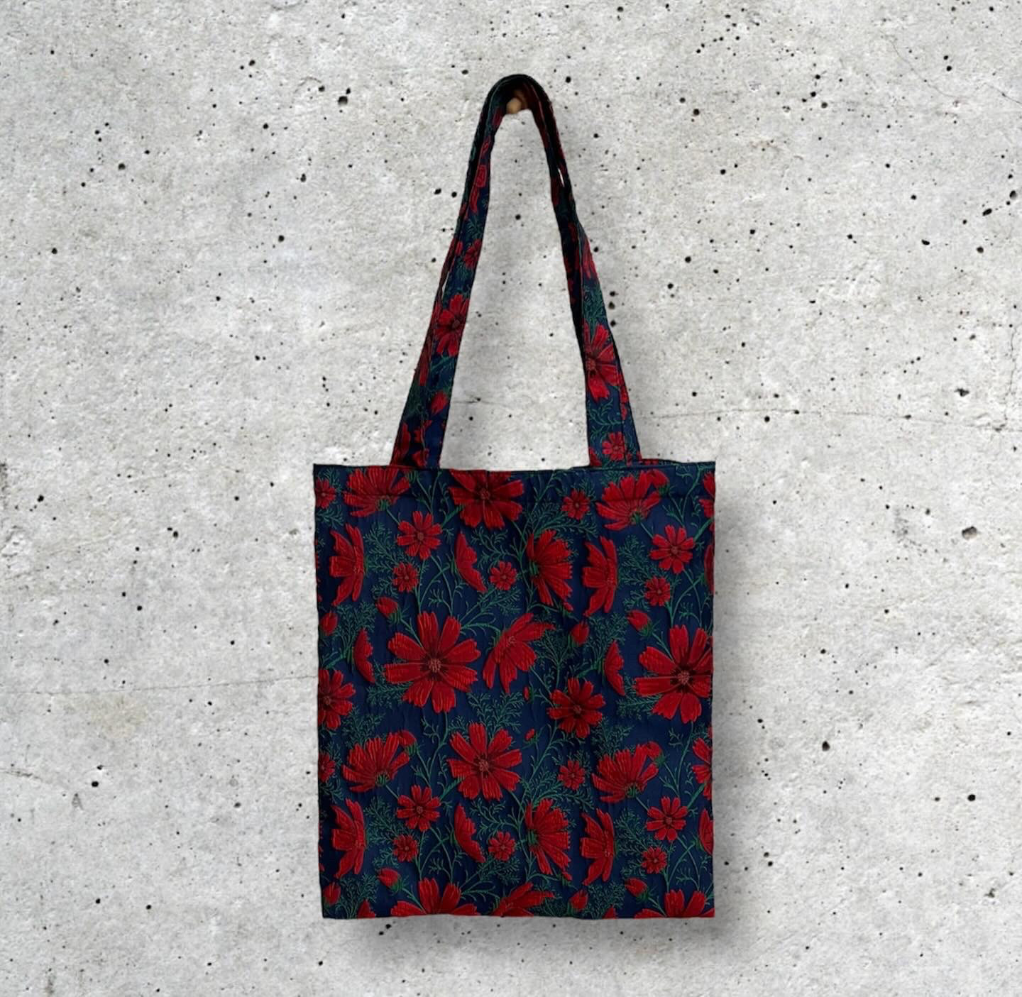 ジャガード織り がま口バッグ 単品「シルバーホワイト 菱格子に花