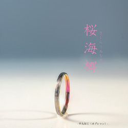 「桜海梛」さくらうみなぎ　チタンリング   SkinnyRing　繊細なライン　ノンアレルギー 3枚目の画像
