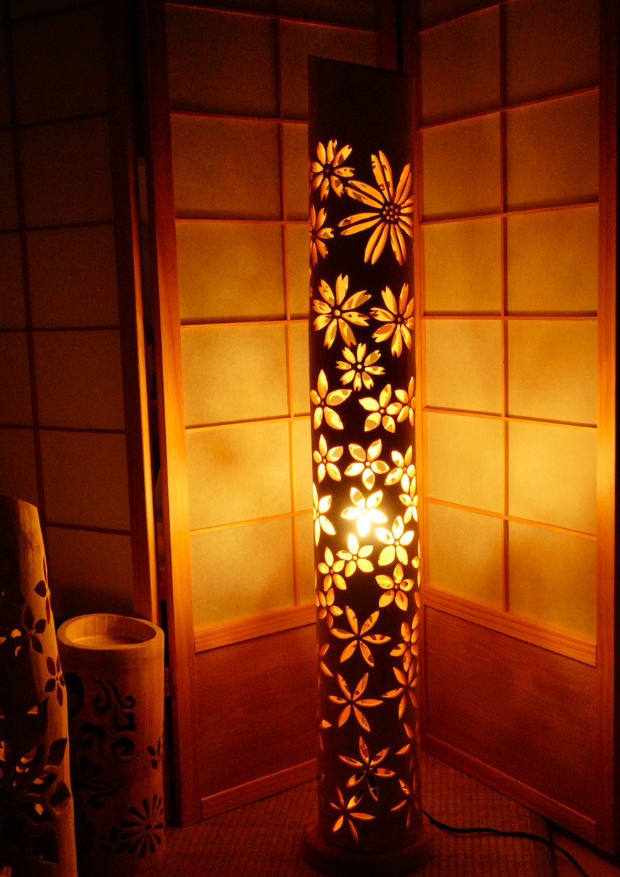 超大型◆全面彫・極太竹◆竹灯り・竹あかり・竹灯籠　 ～～ 癒しの灯り　★華舞柱★～～