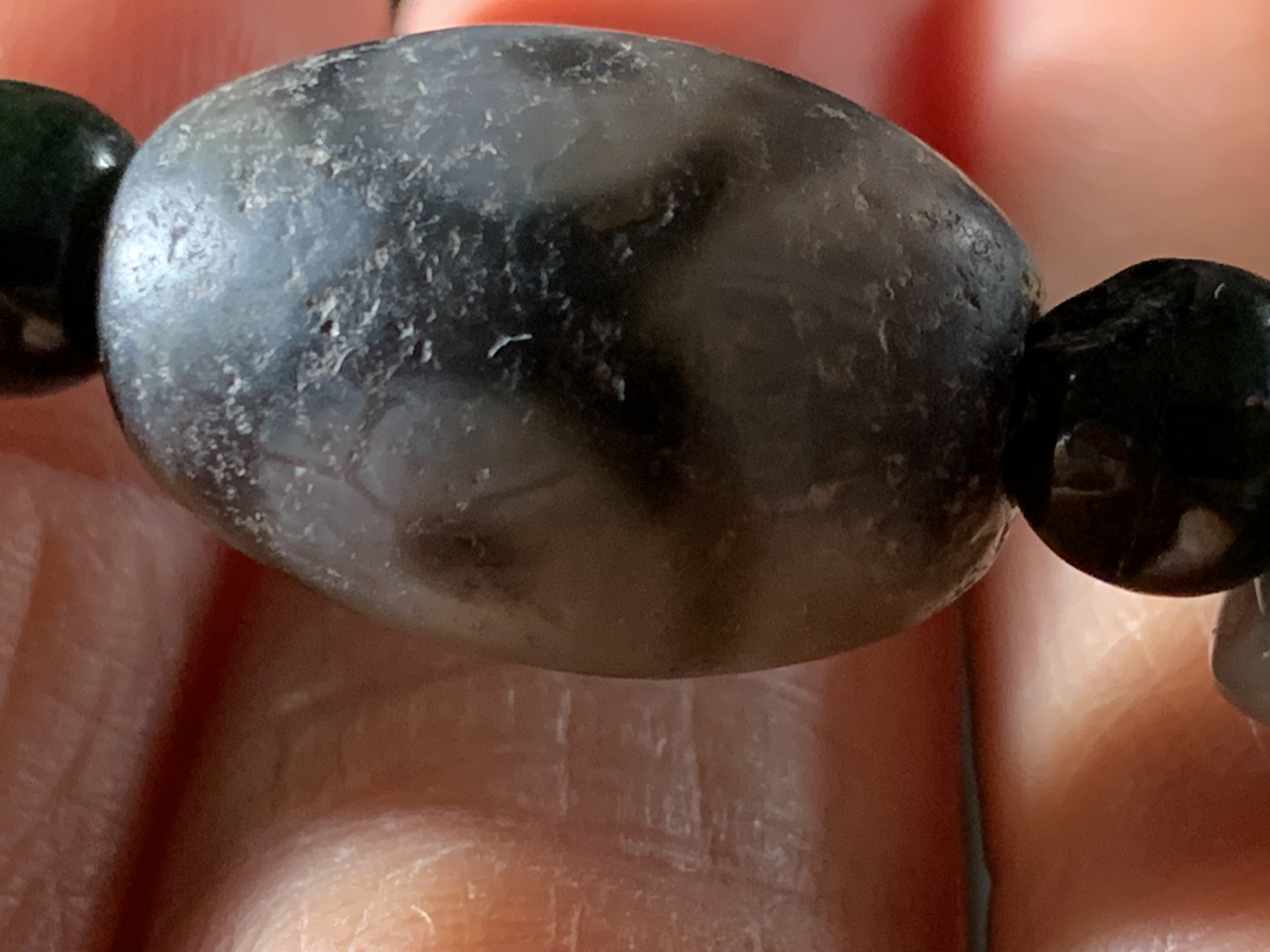 開光三眼天珠とネフライト質ミャンマー翡翠とミャンマー平安翡翠のブレスレット