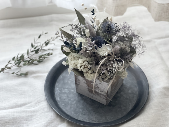 ドライフラワー★アンティークアートアレンジメント★紫陽花　クリスマスローズ ドライフラワー☆アンティークアートアレンジメント☆紫陽花