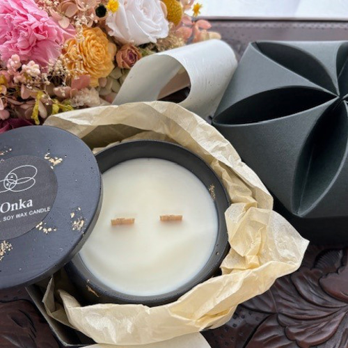 ジェスモナイト&キャンドル ジェスモナイト容器の100％天然精油＆ソイワックスキャンドル