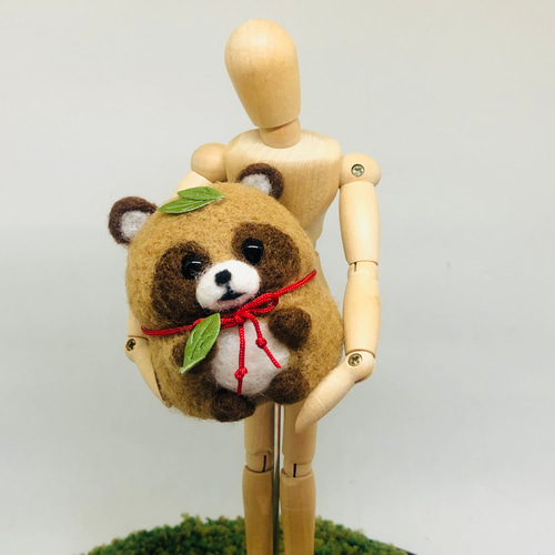 化けたい ぷっくりタヌキ 【羊毛フェルト人形】弍 羊毛フェルト