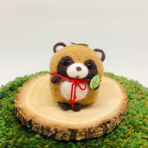 お値下げ！化けたい ぷっくりタヌキ 【羊毛フェルト人形】参 羊毛  