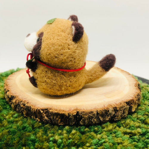 化けたい ぷっくりタヌキ 【羊毛フェルト人形】伍 羊毛フェルト