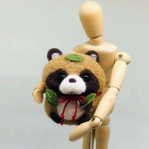 化けたい ぷっくりタヌキ 【羊毛フェルト人形】伍 羊毛フェルト