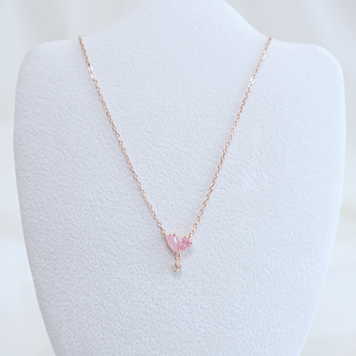 HEART MOON NECKLACE/ PIERCED EARRINGS(2SN1625_2SP0873)SV925