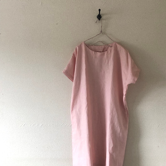 YOKOCHANピンク 半袖 ドルマンワンピース F ピンク 麗シルエット】綿