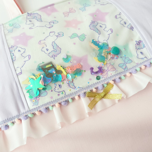 ゆめかわユニコーンのシャカシャカレッスンバッグ*手提げ鞄絵本