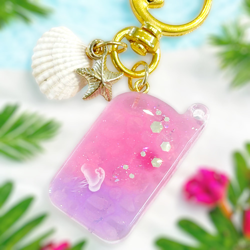 蓄光✩メンダコのガラケー キーホルダー✽.。ピンク パープル/水色